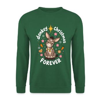 Esel Weihnachten süß Familie Bauernhof - Unisex Pullover - Grün - Vorne