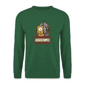 Ausgestempelt Hausmeister in Rente - Unisex Pullover - Grün - Vorne