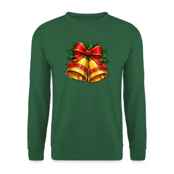 Weihnachtsglocken mit Schleife - Unisex Pullover - Grün - Vorne