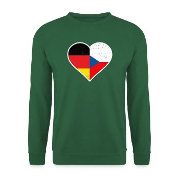 Germany Czech Republic Vintage Heart - Unisex Pullover - Grün - Vorne