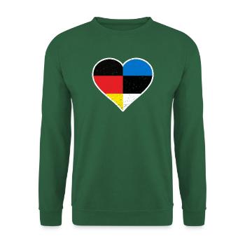 Germany Estonia Vintage Heart - Unisex Pullover - Grün - Vorne