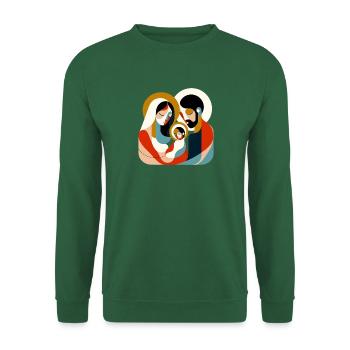 Abstract Holy Family Nativity - Unisex Pullover - Grün - Vorne