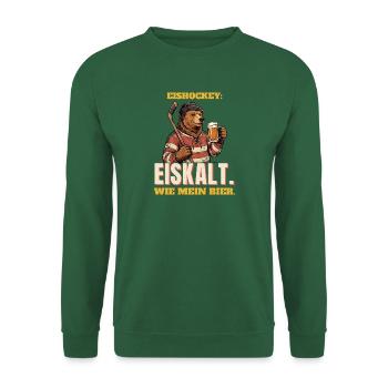 Eishockey und Bier - Eiskalt - Unisex Pullover - Grün - Vorne