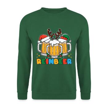 Reinbeer Weihnachtsspaß Weihnachtsmann elf mützen - Unisex Pullover - Grün - Vorne
