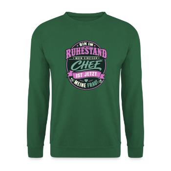 Bin im Ruhestand Rentner Geschenk 2026 2027 - Unisex Pullover - Grün - Vorne