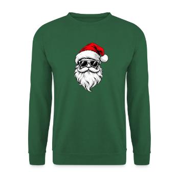 Cooler Weihnachtsmann mit Sonnenbrille - Unisex Pullover - Grün - Vorne