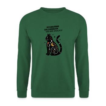 Schnurrrsalabimbam - Gib mir Snacks! - Katze - Unisex Pullover - Grün - Vorne