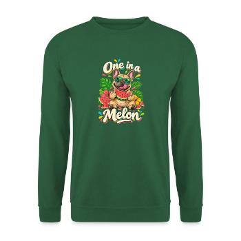 One In A Melon Französische Bulldogge Wassermelone - Unisex Pullover - Grün - Vorne
