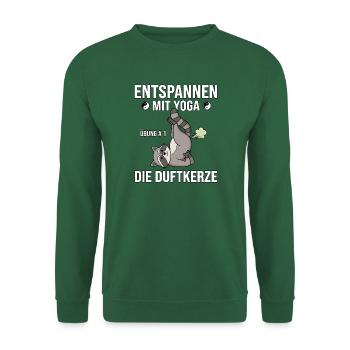Waschbär Yoga Duftkerze - Unisex Pullover - Grün - Vorne