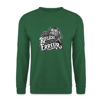 Ich habe darüber nachgedacht, es war ein Fehler (Schwarzweiß) - Unisex Pullover - Grün - Vorne