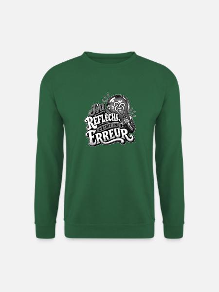 Ich habe darüber nachgedacht, es war ein Fehler (Schwarzweiß) - Unisex Pullover - Grün