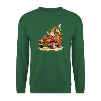 Santa's Island Lieferung – tropischer Weihnachtsjeep - Unisex Pullover - Grün - Vorne