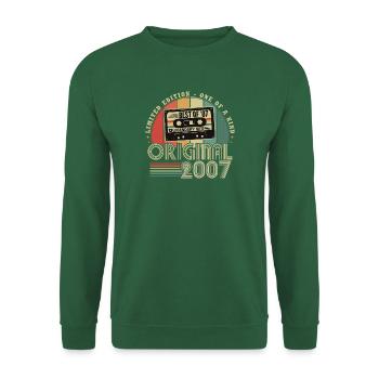 Original 2007 Jahrgang Vintage Geburtstag Retro - Unisex Pullover - Grün - Vorne