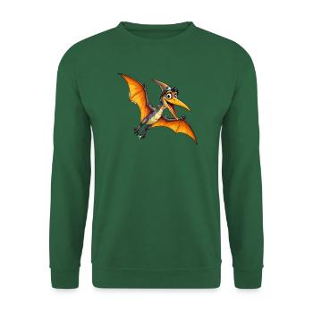 Dino mit Kopfhörer Sonnenbrille - Unisex Pullover - Grün - Vorne