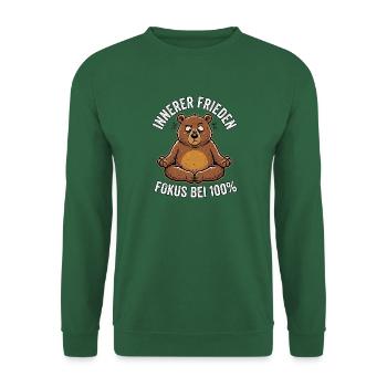 Lustiger Yoga Bär - Unisex Pullover - Grün - Vorne