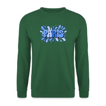 Paris Blue Bubbles Pop Art - Unisex Pullover - Grün - Vorne
