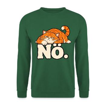 Nö – Lustige Katze mit schlechter Laune - Unisex Pullover - Grün - Vorne
