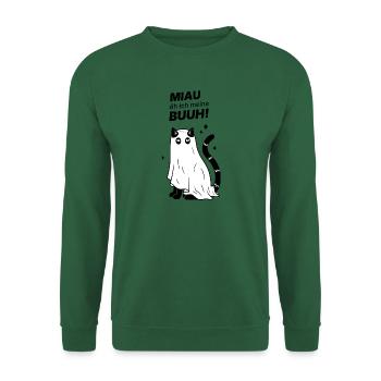 Miau äh ich meine Buuh! - Katze Gespenst Halloween - Unisex Pullover - Grün - Vorne