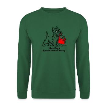 Scottish Terrier liefert Weihnachtsbriefe - Unisex Pullover - Grün - Vorne