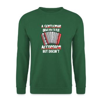  Ein Gentleman Weiß Akkordeon Zu Spielen Aber Tut - Unisex Pullover - Grün - Vorne