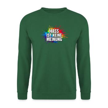 Hass ist keine Meinung Farbexplosion - Unisex Pullover - Grün - Vorne