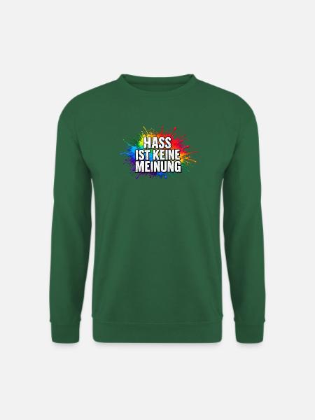 Hass ist keine Meinung Farbexplosion - Unisex Pullover - Grün