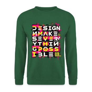 Graffiti-Design Nie Aufhören Neon Streetwear - Unisex Pullover - Grün - Vorne