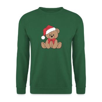 Gemütlicher Weihnachtsteddybär - Unisex Pullover - Grün - Vorne