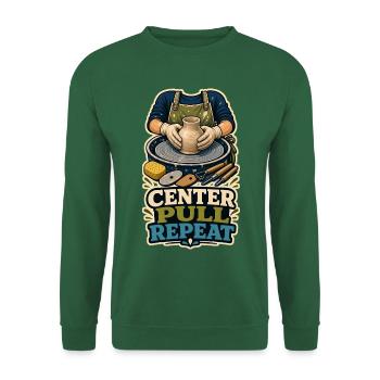 CENTER PULL REPEAT - Unisex Pullover - Grün - Vorne