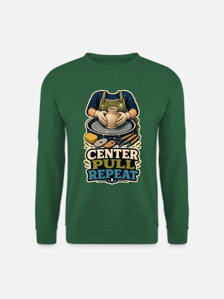 CENTER PULL REPEAT - Unisex Pullover - Grün