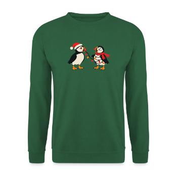 Weihnachts-Papageitaucher – Weihnachten - Unisex Pullover - Grün - Vorne