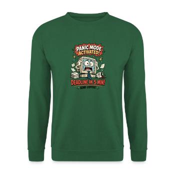 Deadline in 5 Min Panikmodus Computer - Unisex Pullover - Grün - Vorne