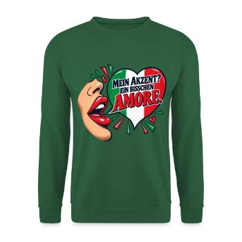 Mein Akzent? Ein bisschen Amore. - Unisex Pullover - Grün - Vorne
