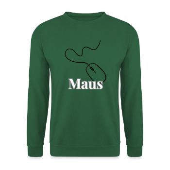 Maus Schriftzug Schwarz Weiß - Unisex Pullover - Grün - Vorne