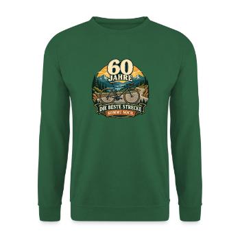 60 Jahre Die beste Strecke kommt noch - Unisex Pullover - Grün - Vorne