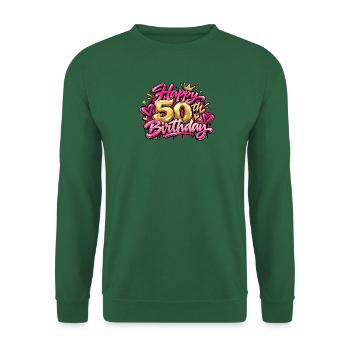 Herzlichen Glückwunsch zum 50. Geburtstag Pink Graffiti: Immer noch eine Königin! - Unisex Pullover - Grün - Vorne