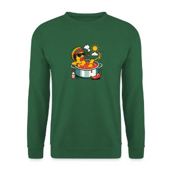 Cooles Huhn im Kochtopf mit Chili und Sonnenbrille - Unisex Pullover - Grün - Vorne