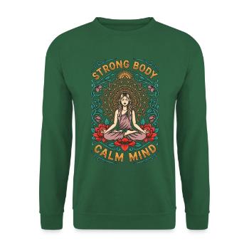 Yoga Instructor Strong Body Calm Mind Meditation - Unisex Pullover - Grün - Vorne