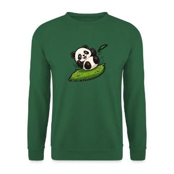 Kugel Panda Baby Rollen Hügel Comic Kinder T-Shirt - Unisex Pullover - Grün - Vorne