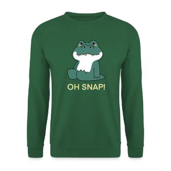 Oh Snap Krokodil Niedlich Cartoon Wortspiel - Unisex Pullover - Grün - Vorne
