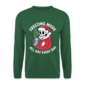 Gefriermodus Den Ganzen Tag, Jeden Tag Winterspaß - Unisex Pullover - Grün - Vorne