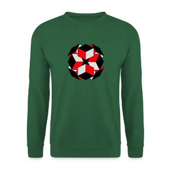 Roter geometrischer Würfel Schwarz - Unisex Pullover - Grün - Vorne