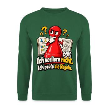 Lustiges Brettspiel Shirt - Ich prüfe die Regeln - Unisex Pullover - Grün - Vorne