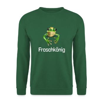 Froschkönig - Frosch mit Krone für Ihn - Unisex Pullover - Grün - Vorne