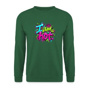 Ich bin heiß Neon Graffiti - Unisex Pullover - Grün - Vorne