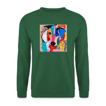 Abstraktes, farbenfrohes Porträt eines Labradors - Unisex Pullover - Grün - Vorne