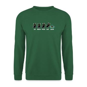 Un Deux Trois Katzen Sink - Unisex Pullover - Grün - Vorne