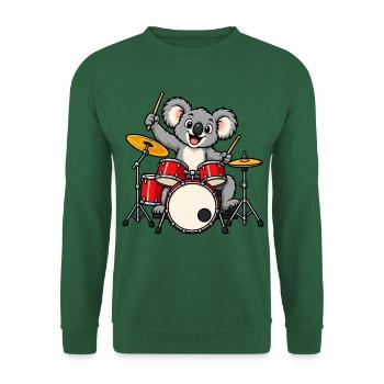 Koala spielt Schlagzeug - Unisex Pullover - Grün - Vorne