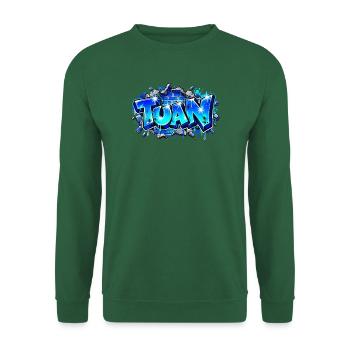 TUAN schlägt die Wand ein! Blauer 3D-Graffiti-Name - Unisex Pullover - Grün - Vorne