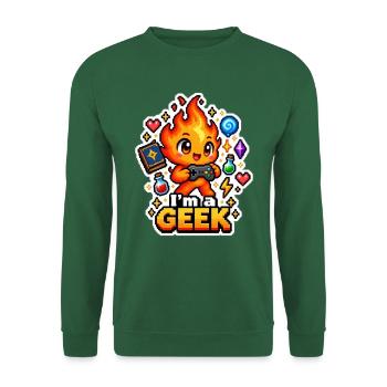 Kawaii Geek Flamme - Unisex Pullover - Grün - Vorne